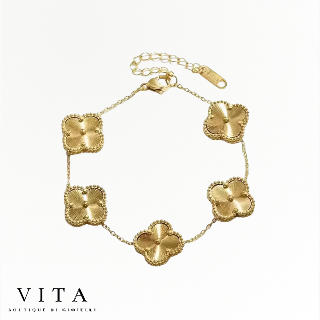 Four-Leaf Clover Bracelet - Gold