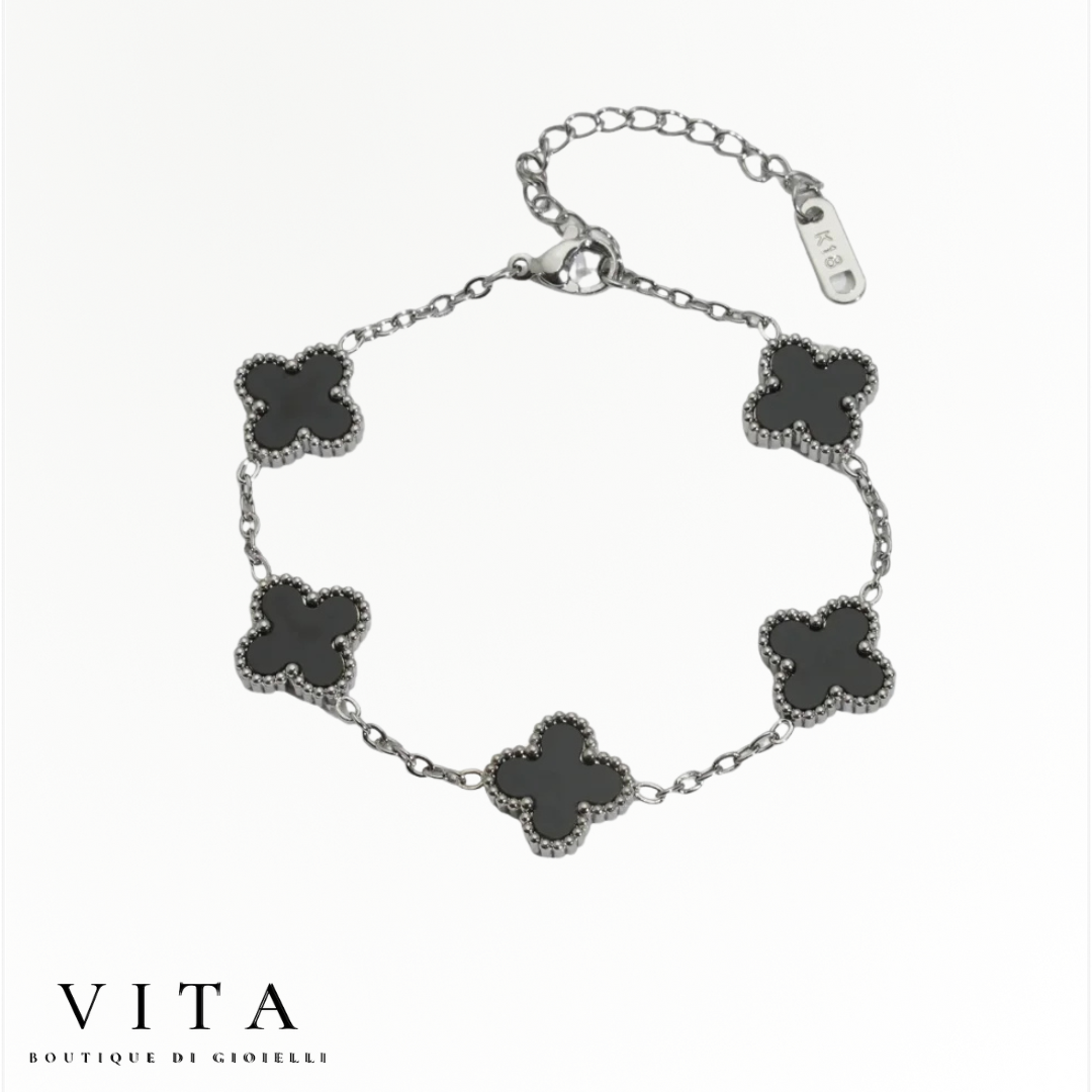 Four-Leaf Clover Bracelet - Silver