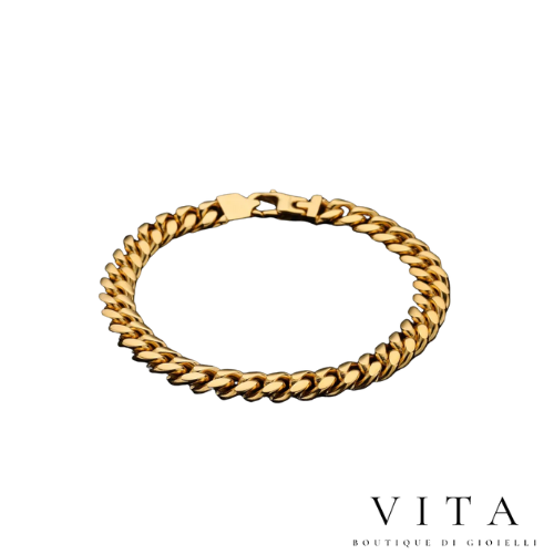 Thick classic bracelet in gold